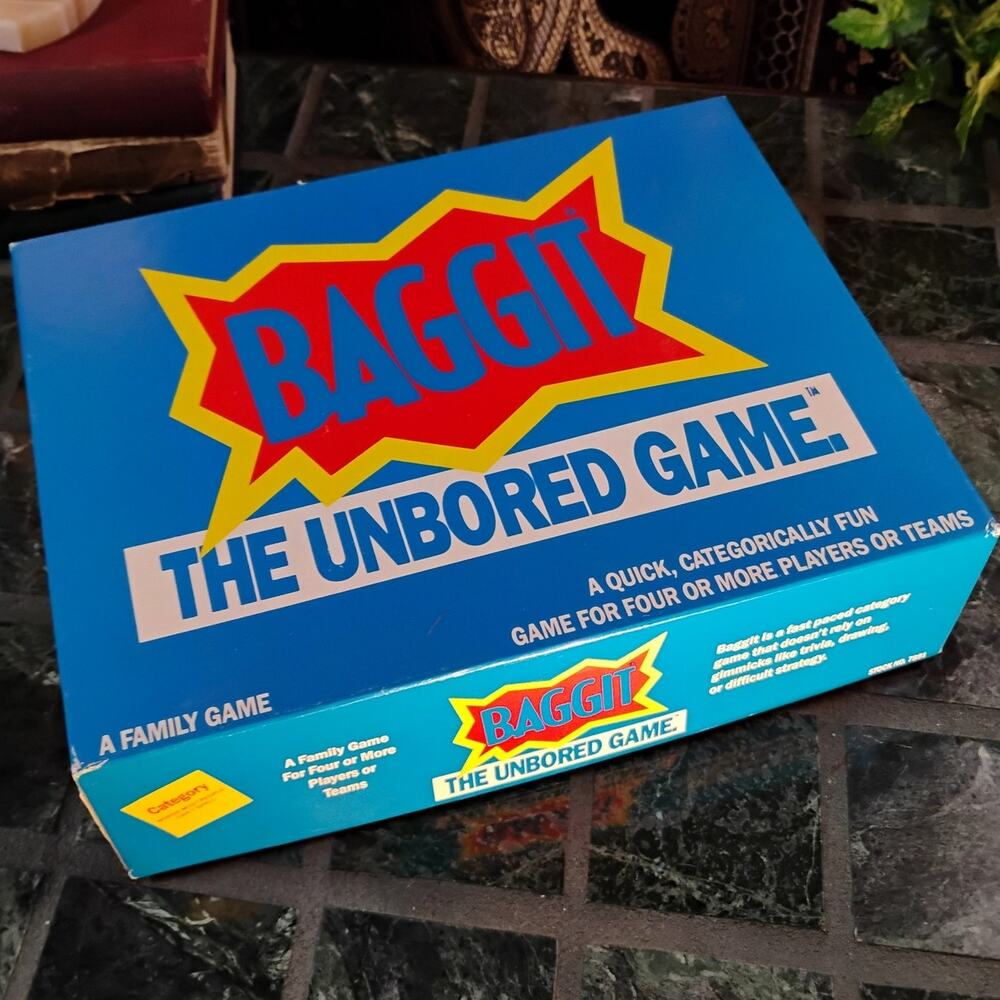 RARE Vintage 1990 Baggit The Unbored Game Stock 7891 Complete Family Party Game